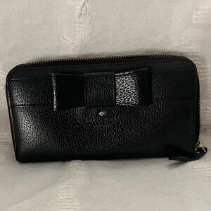 Black Wallet with Bow Accent